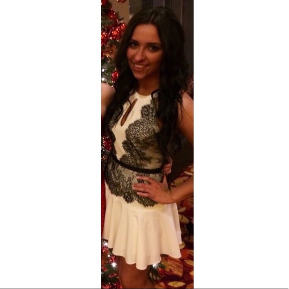Cream and black lace Cocktail dress